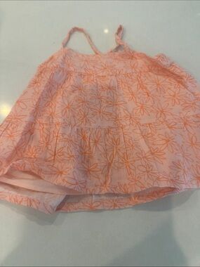 GAP Pink Tank Top with Orange Floral Print